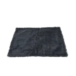 Fluffy hundetæppe 100x70 cm koksgrå til hund - blødt underlag med skridsikker bund