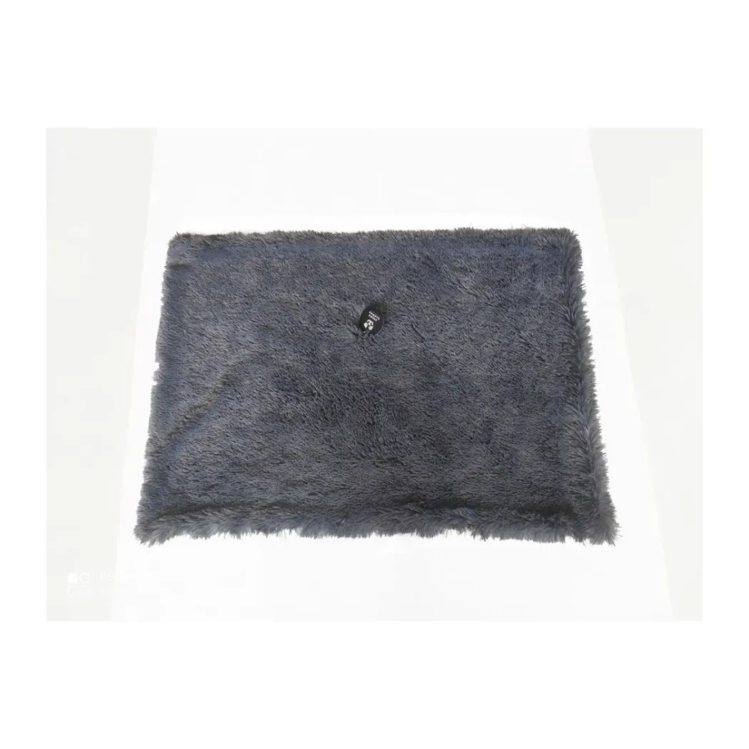 Fluffy hundetæppe 100x70 cm koksgrå til hund - blødt underlag med skridsikker bund