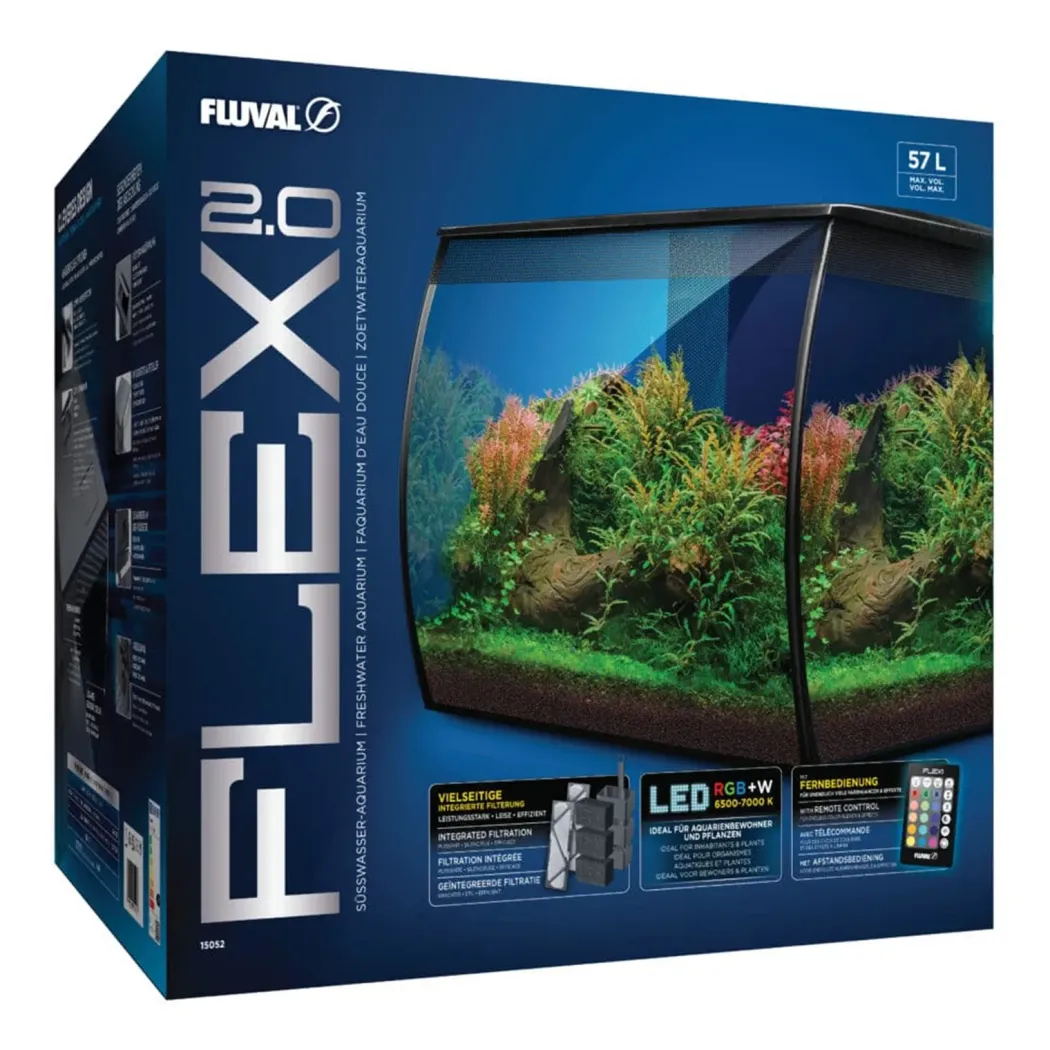 Fluval Flex akvarium 2.0 57 Liter Sort