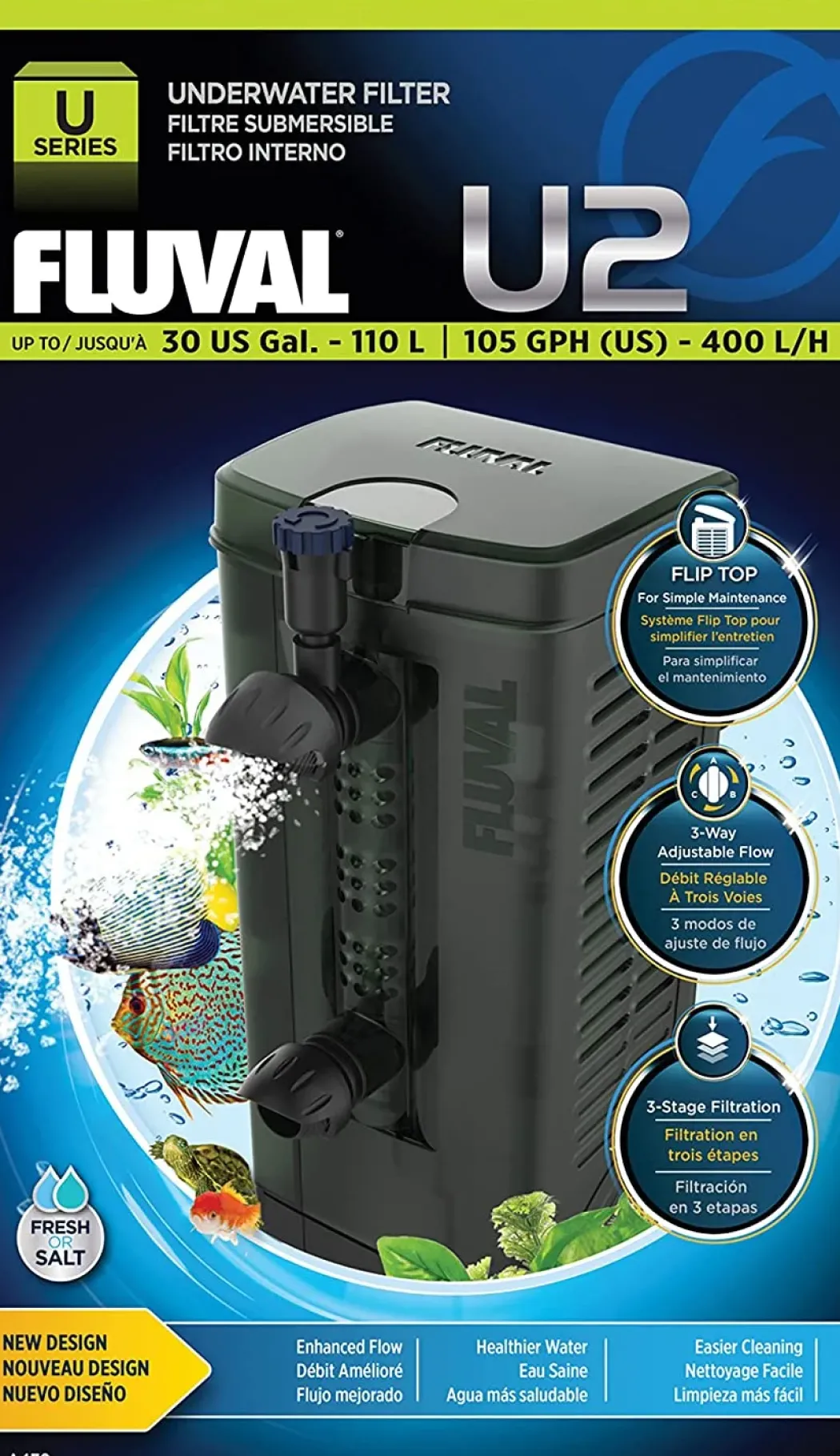 Fluval U2 Indvendigfilter 400 l/t