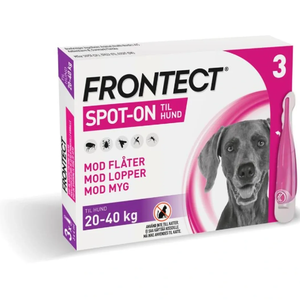 Frontect spot on 3 x 4 ml til hunde 20-40 kg - effektiv beskyttelse mod parasitter