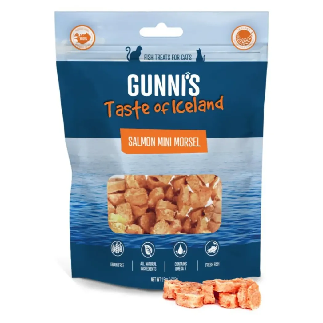 Gunnis mini kattegodbidder med laks 42,5 g