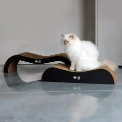 HappyCat ARCHIE Kradse Lounge 2i1 75x18 og 5x25 cm Sort Pap-kradsebræt