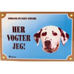 Her vogter jeg skilt med Dalmatiner