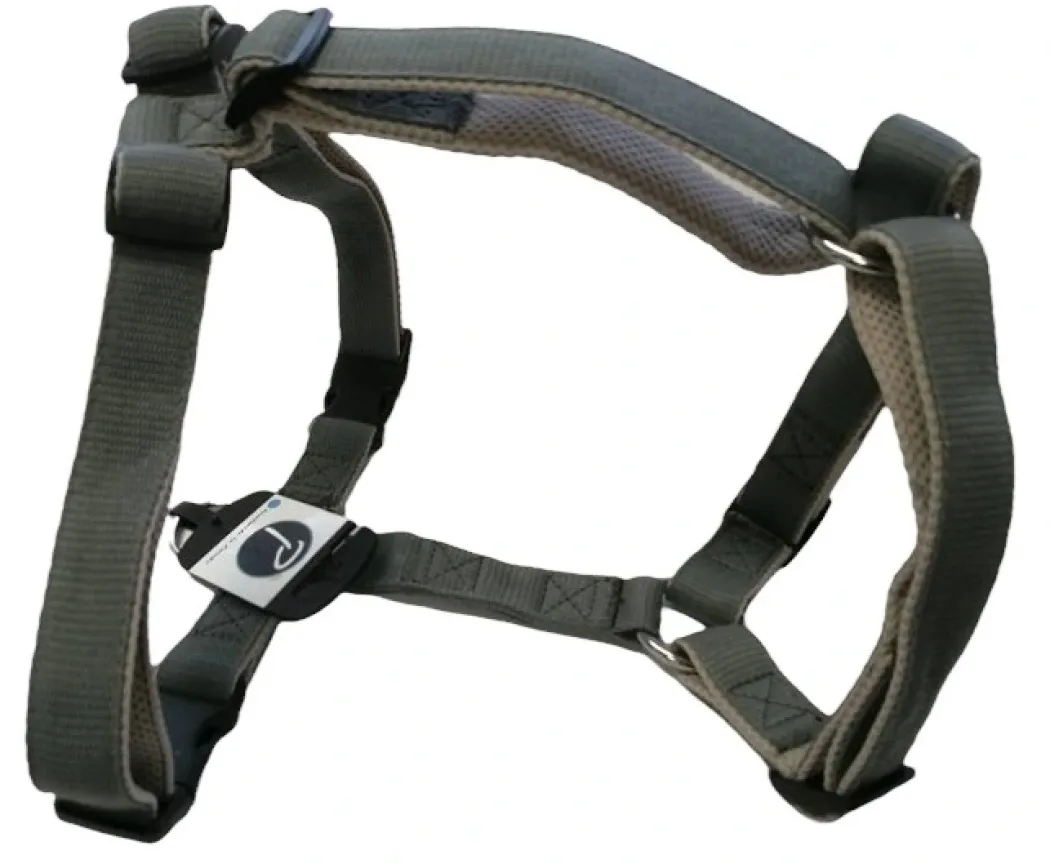 Hundesele Nylon Grå justerbar Grå str. 54-70 cm 20 mm - åndbar komfort