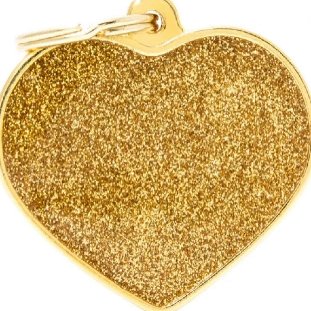 Hundetegn My family Shine Hjerte Guld stor