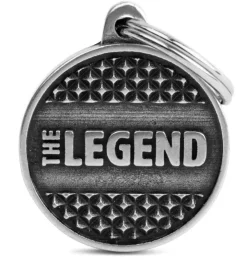 Hundetegn My Family The Legend cirkel stor sølv