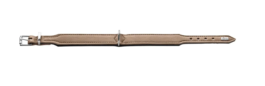 Hunter Basic halsbånd str.65 Stone - 51,0-58,5 cm