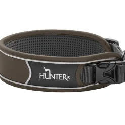 Hunter Divo Hundehalsbånd S 25-35 Brun/Grå - justerbart hundehalsbånd (25-35 cm, B 4 cm)