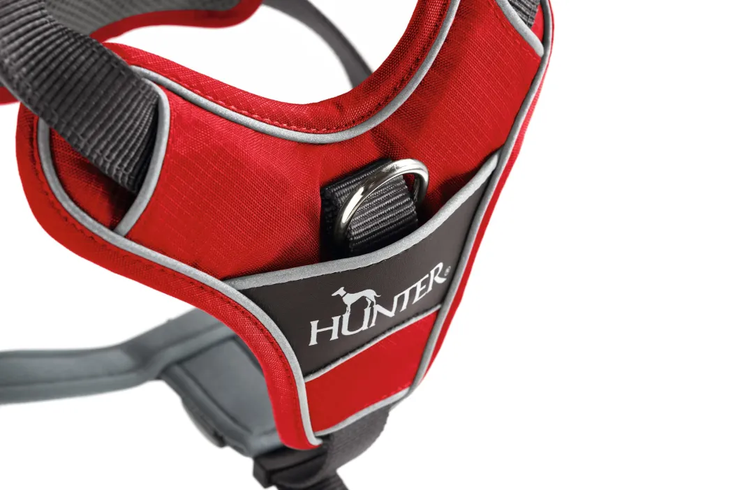 Hunter Divo hundesele S-M rød/grå just mave 52-68 cm - Fleksibel støtte til aktive ture