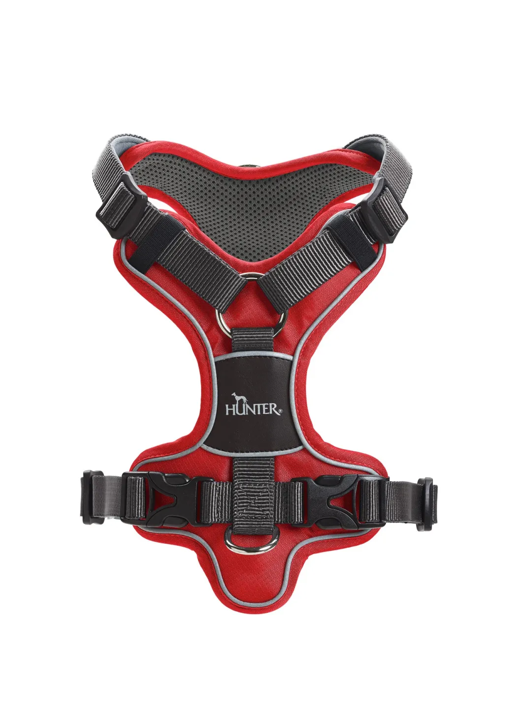Hunter Divo hundesele S-M rød/grå just mave 52-68 cm - Fleksibel støtte til aktive ture