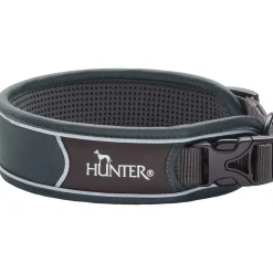 Hunter Halsbånd Divo L Grå/Grå - justerbart hundehalsbånd (45-55 cm, B 4,5 cm)