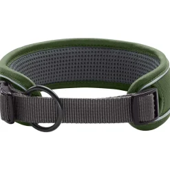 Hunter Halsbånd Divo L Grøn/Grå - justerbart hundehalsbånd (45-55 cm, B 4,5 cm)