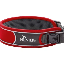 Hunter Halsbånd Divo L Rød/Grå - justerbart hundehalsbånd (45-55 cm, B 4,5 cm)