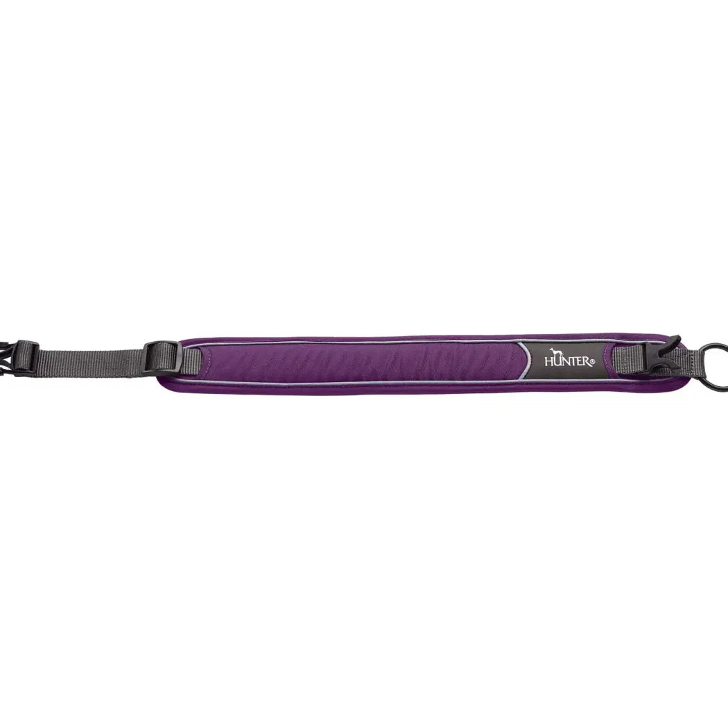 Hunter Halsbånd Divo M Violet/Grå - justerbart hundehalsbånd (35-45 cm, B 4,5 cm)