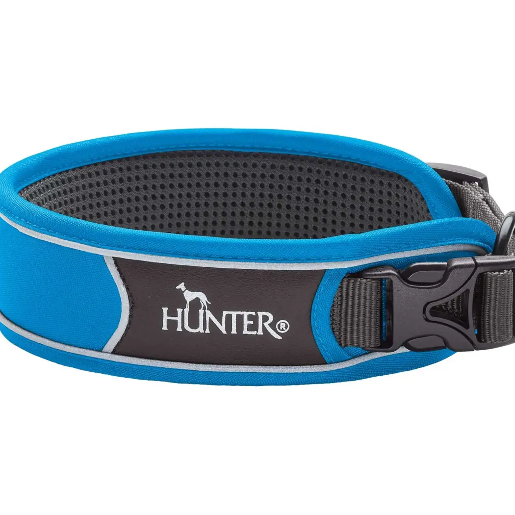 Hunter Halsbånd Divo S Lyseblå/Grå - justerbart hundehalsbånd (25-35 cm, B 4 cm)