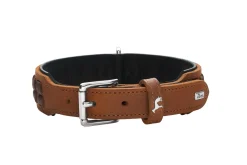 Hunter Halsbånd El Paso M-L 60 Cognac/Sort - 46-52 cm