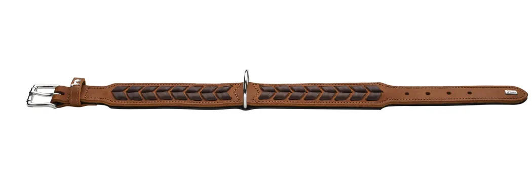 Hunter Halsbånd El Paso S-M 50 Cognac/Sort - 37-43 cm