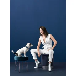 Hunter hunde halsbånd Hilo Blå L-XL - justerbart hundehalsbånd (40-60 cm, B 3,2 cm)