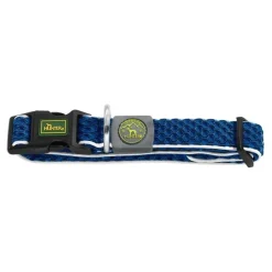 Hunter hunde halsbånd Hilo Blå S-M - justerbart hundehalsbånd (30-43 cm, B 2,5 cm)