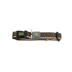Hunter hunde halsbånd Hilo Brun S-M - justerbart hundehalsbånd (30-43 cm, B 2,5 cm)