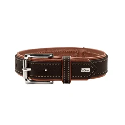 Hunter Hundehalsbånd læder Canada Elg Str.40 Sort/Cognac - 29-35 cm