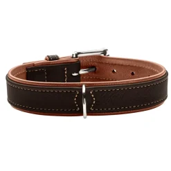Hunter Hundehalsbånd læder Canada Elg Str.60 Sort/Cognac - 46-52 cm