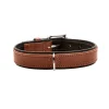 Hunter Hundehalsbånd læder Canada Elg Str 30 Cognac/Sort - 21-25 cm