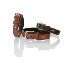 Hunter Hundehalsbånd læder Canada Elg Str.45 Cognac/Sort - 33-39 cm