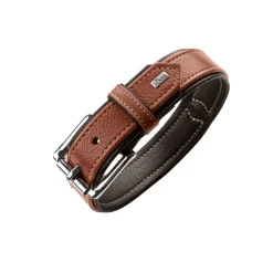 Hunter Hundehalsbånd læder Canada Elg Str.50 Cognac/Sort - 37-43 cm