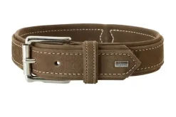 Hunter Hunting halsbånd str.55 Brun - justerbart hundehalsbånd (42 - 48 cm., B 3,5 cm.)