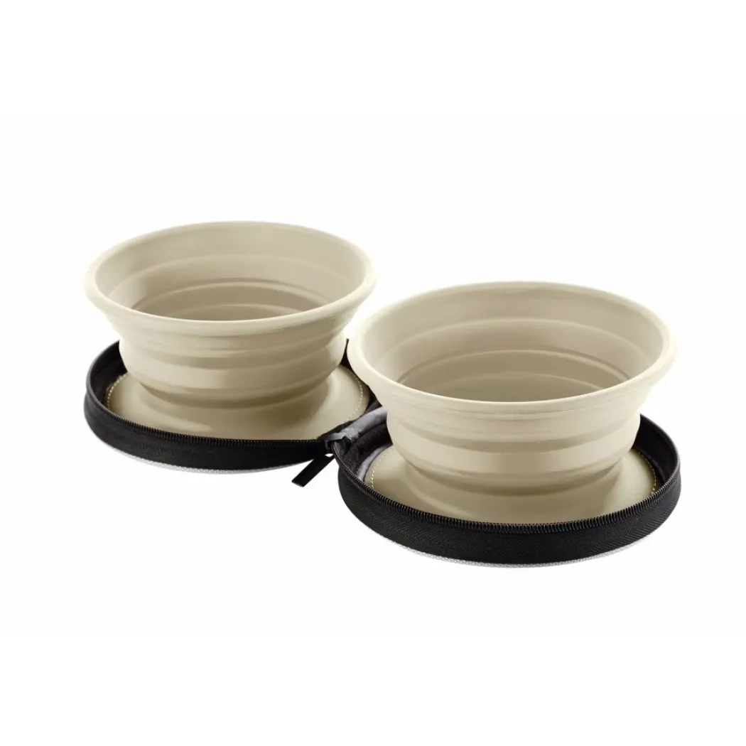 Hunter List silikone rejseskål med taske 750 ml beige