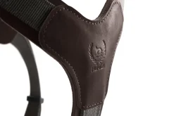 Hunter Mixed Aalborg læder hundesele M-L mørkebrun/grå hals 61-85 cm - komfort og kvalitet