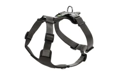 Hunter Mixed Aalborg læder hundesele XS-S sort/grå hals 40-50 cm - komfort og stabil pasform