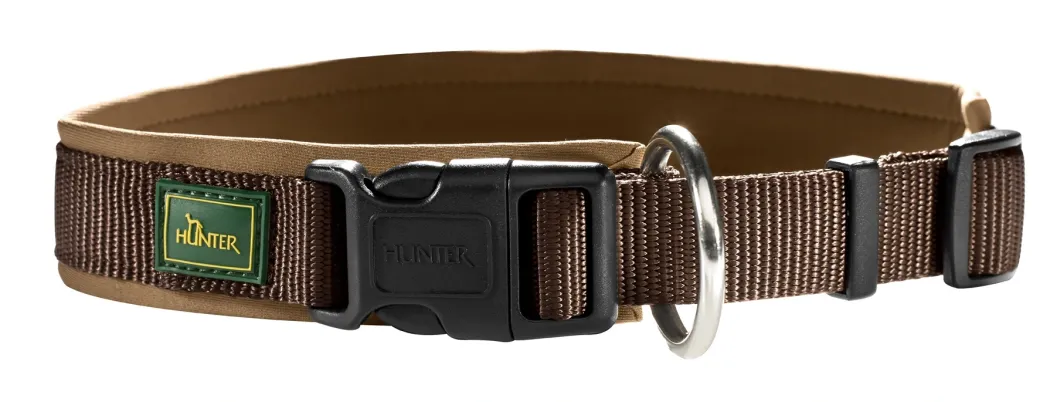 Hunter Neopren hundehalsbånd brun 35 cm - 30-35 cm indstilling