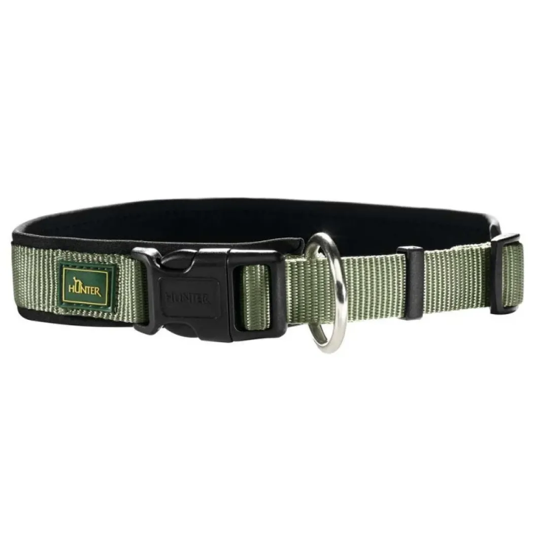 Hunter Neopren Plus hundehalsbånd oliven/sort 65 cm - 60-65 cm indstilling