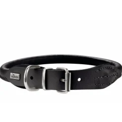 Hunter rundsyet elghalsbånd sort 55 cm - justering 46-51 cm til store hunde