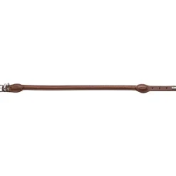 Hunter rundsyet halsbånd okselæder brun 50 cm - justering 41-46 cm skånsom komfort til store hunde