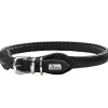 Hunter rundsyet hundehalsbånd okselæder 50 cm justering 41-46 cm - skånsom komfort til store hunde