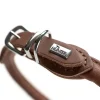 Hunter rundsyet okselæder halsbånd brun 35 cm - justering 28-32 cm