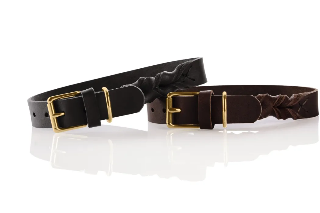 Hunter Sansibar Solid 55 Hundehalsbånd i læder - 43-49 cm