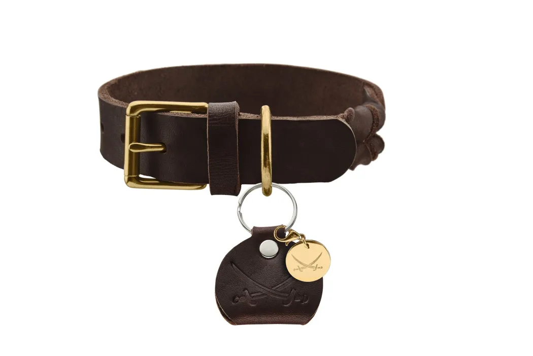 Hunter Sansibar Solid 55 Hundehalsbånd i læder - 43-49 cm