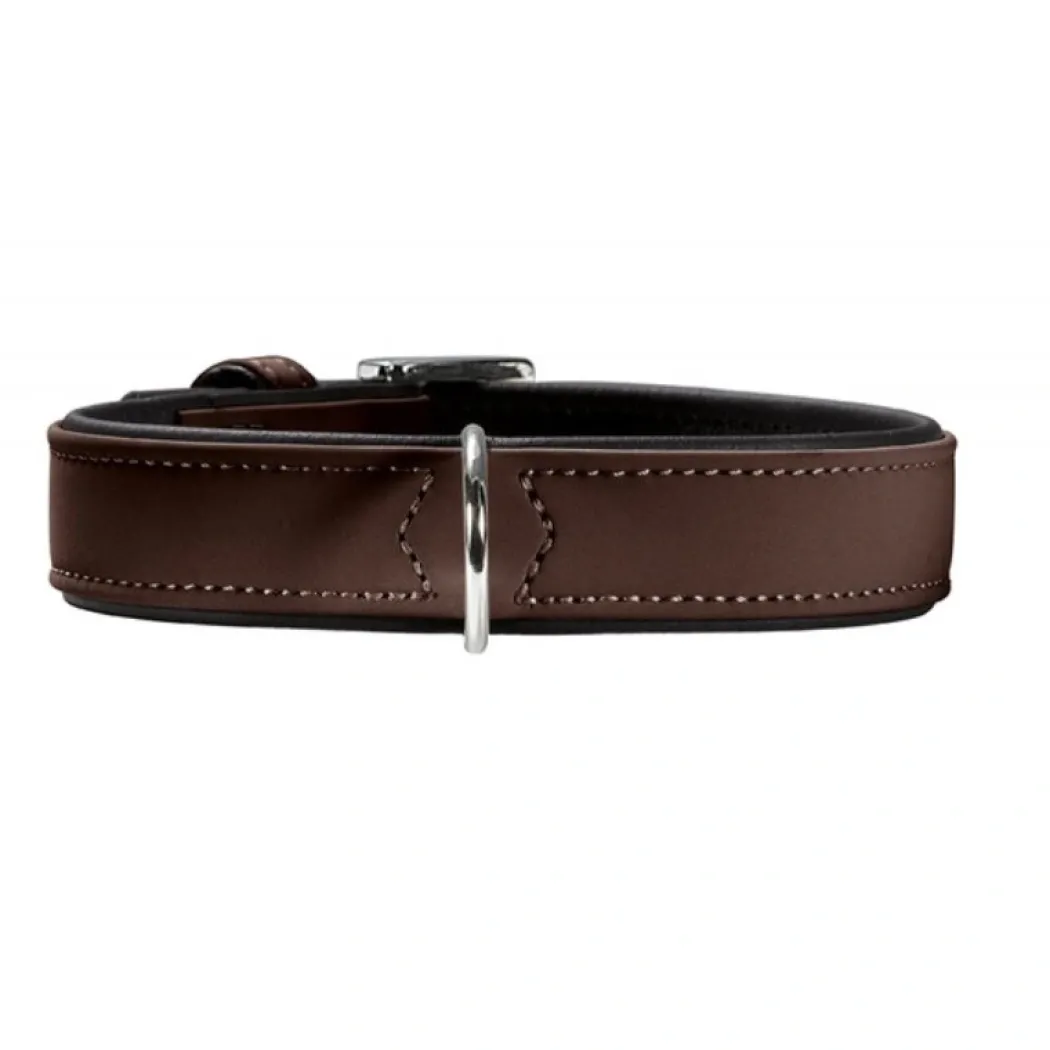 Hunter Softie hundehalsbånd brun 45 cm - 32-40 cm indstilling