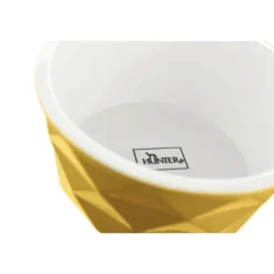 Hunter Vand og foderskål i Keramik Eiby Gul 1100 ml
