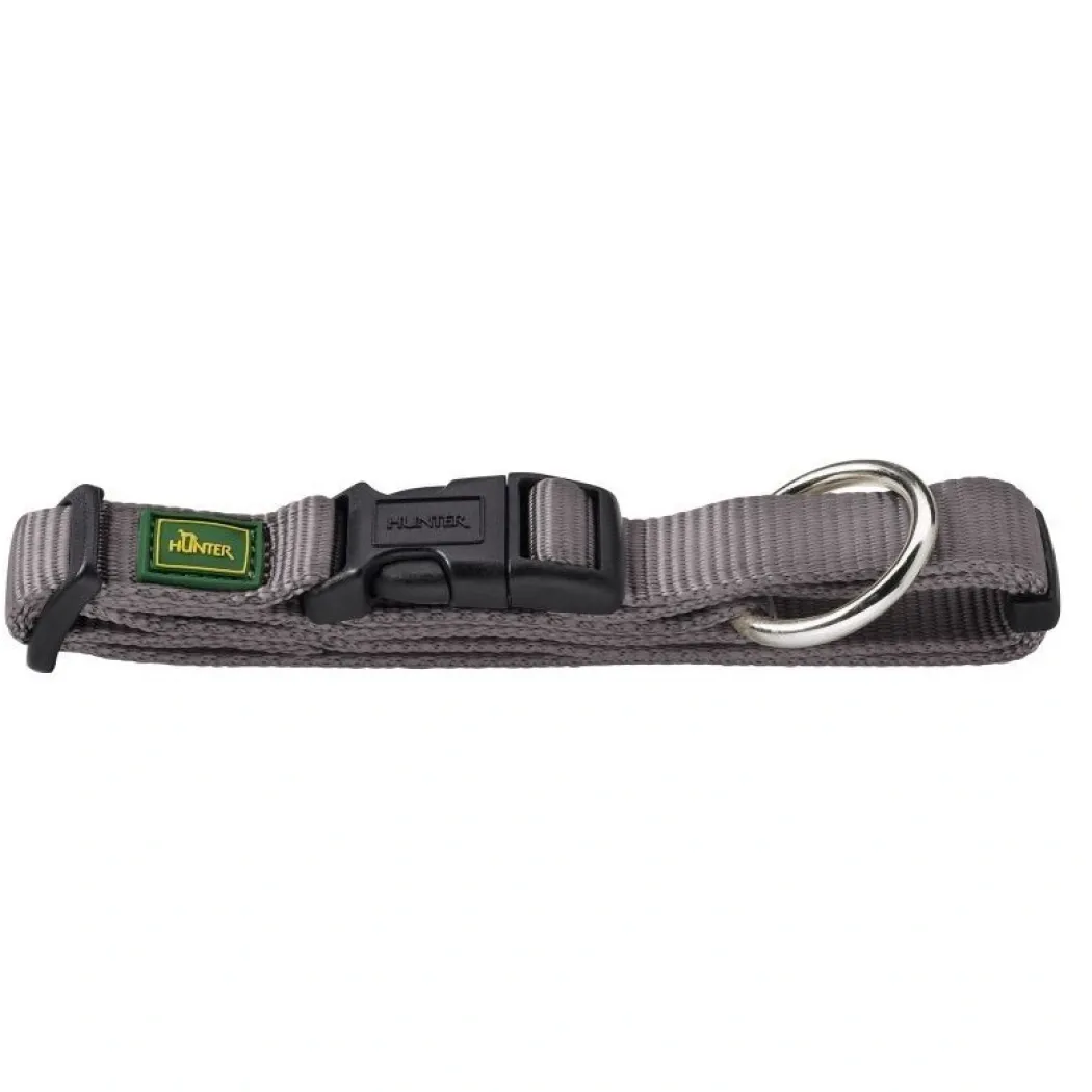 Hunter Vario Plus Halsbånd Grå L 40-63 cm - Komfortabelt og justerbart hundehalsbånd