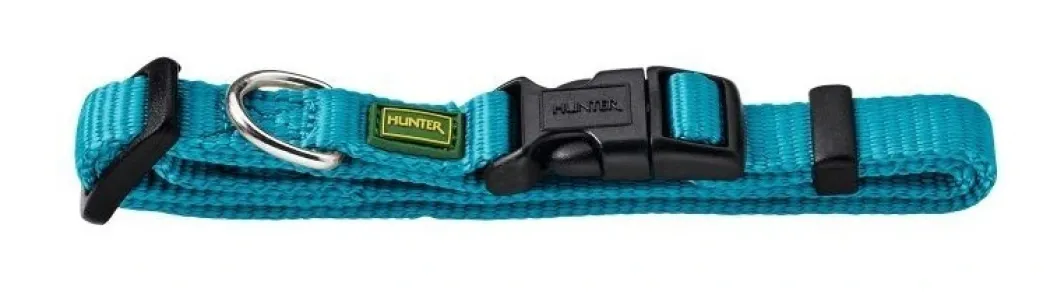 Hunter Vario Plus Halsbånd Petroleumsblå S 30-45 cm - Komfortabelt og justerbart hundehalsbånd