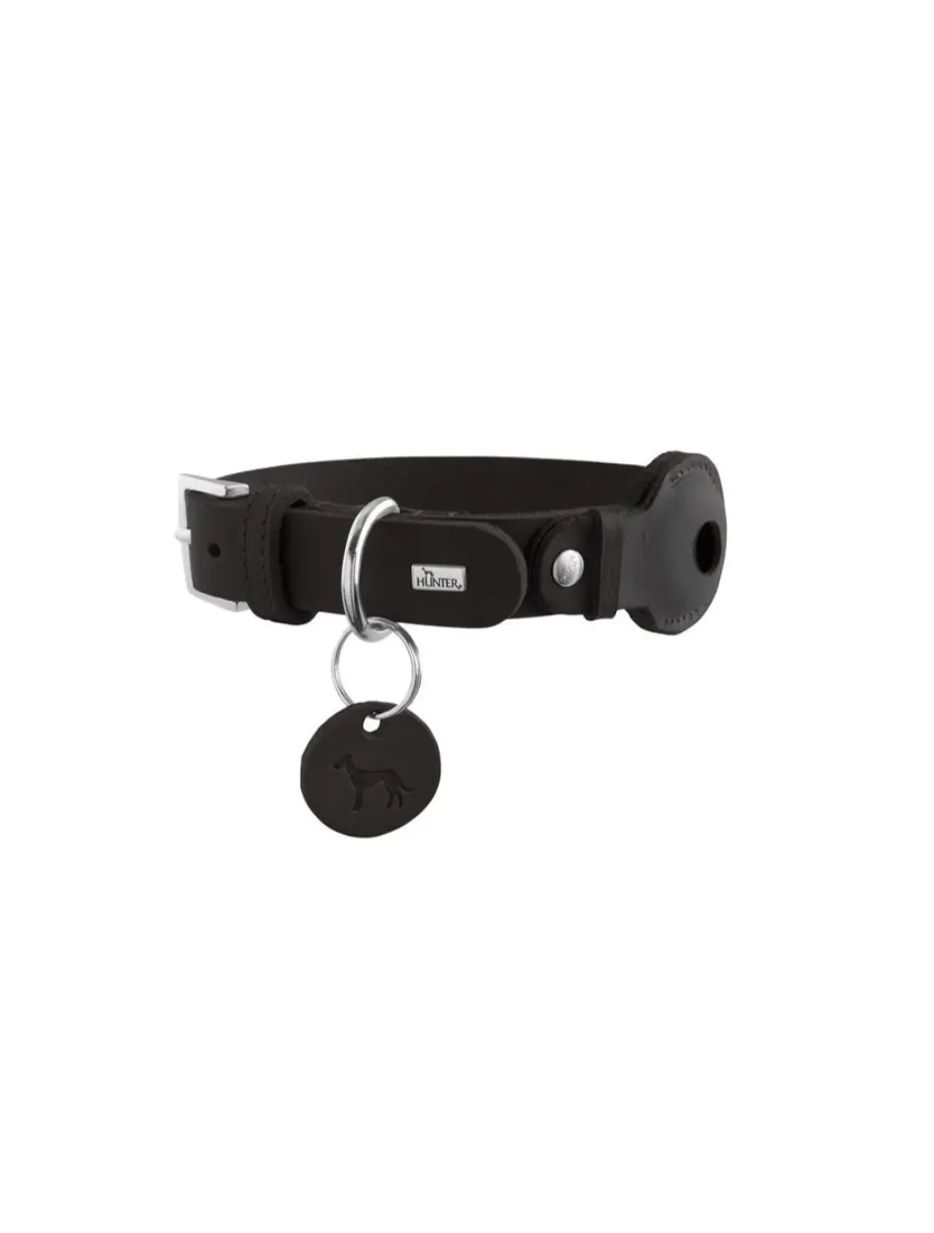 Hunter Viborg AirTag Halsbånd Sort M-L 60 - Justerbar 47-53 cm