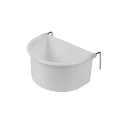 Hvid Foderkop med metalkrog 225 ml