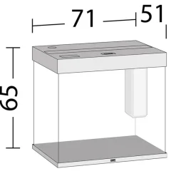 Juwel Akvarium Lido 200 Liter i Hvid 70x51x65 cm