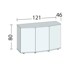 Juwel Akv. Bord/skab Sbx 260 121x46x80 cm Vision 260 Liter Sort